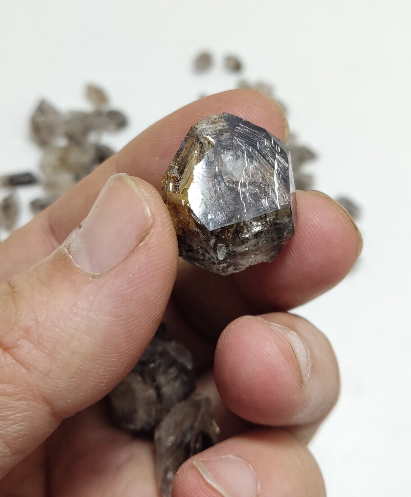 105 grams carbon included quartz crystals