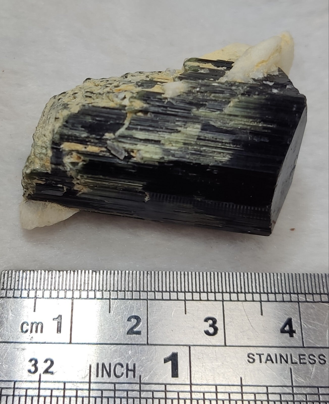 An Aesthetic Natural black Tourmaline specimen with albite 33 grams