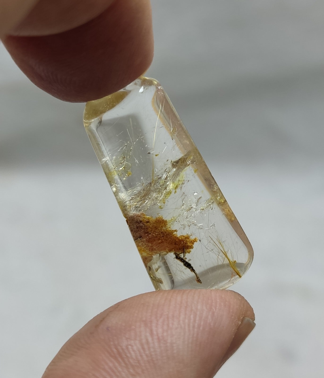 An amazing lot of Rutilated polished quartz tumbles 45 grams