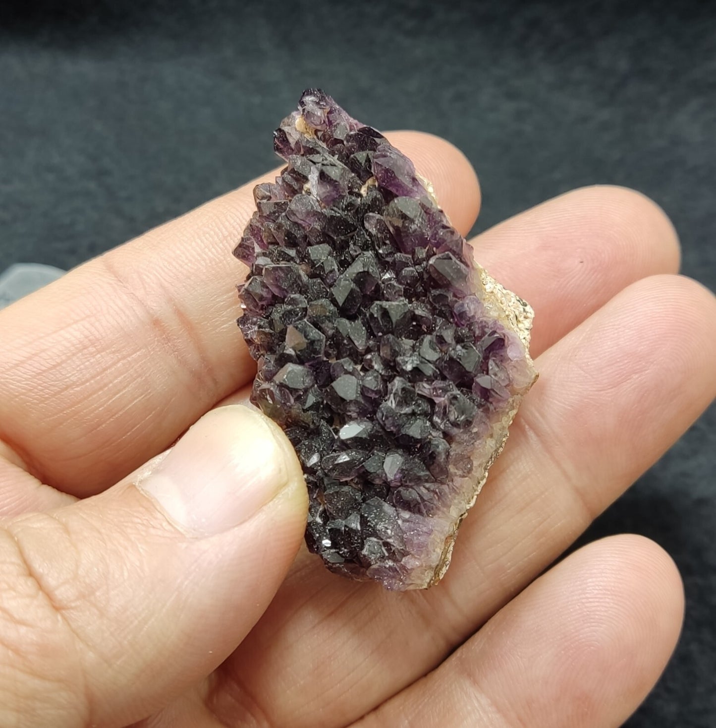 An Aesthetic specimen of druzy amethyst cluster 38 grams