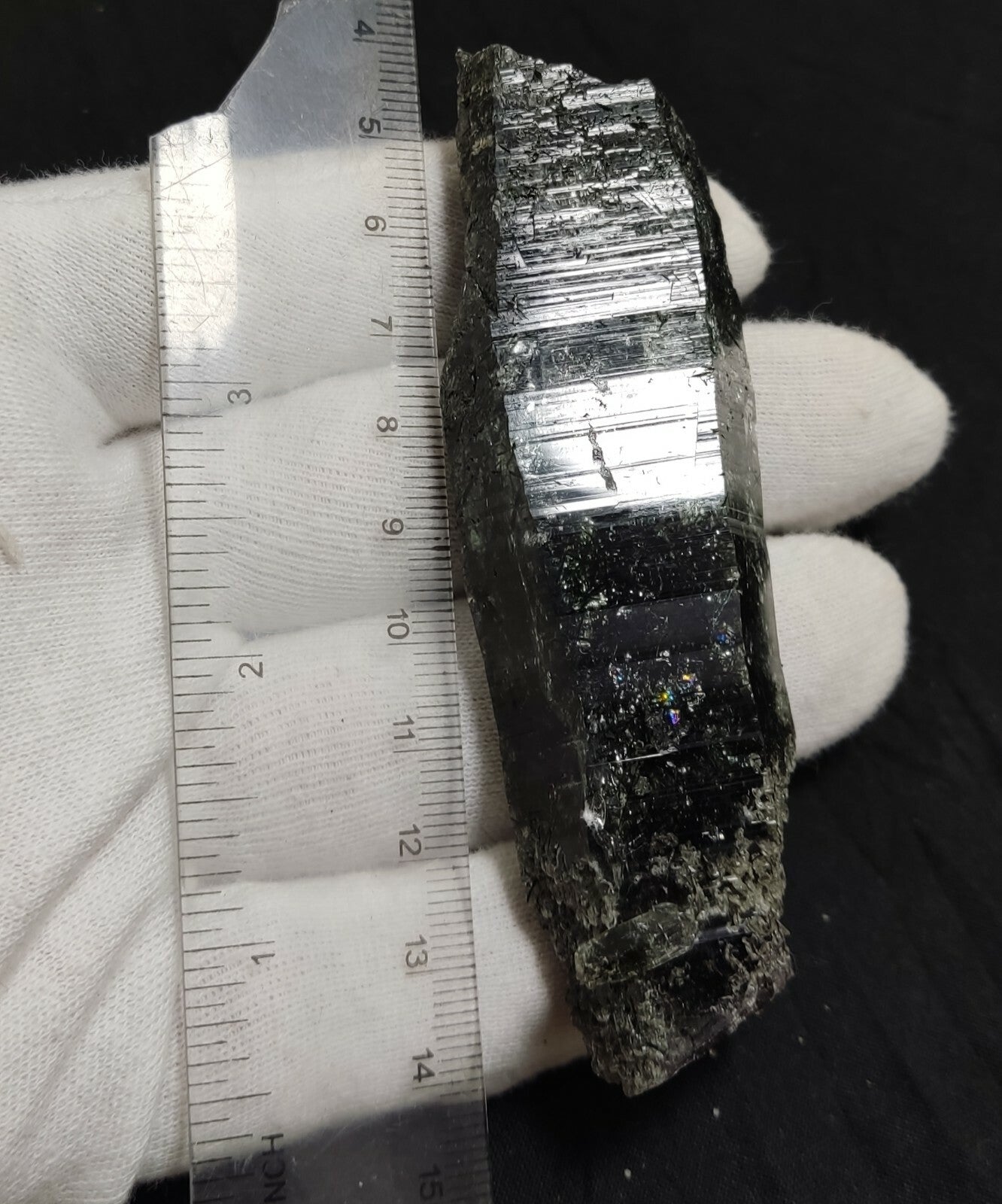 An Aesthetic Natural etched terminated Chlorite Quartz crystal specimen 82 grams