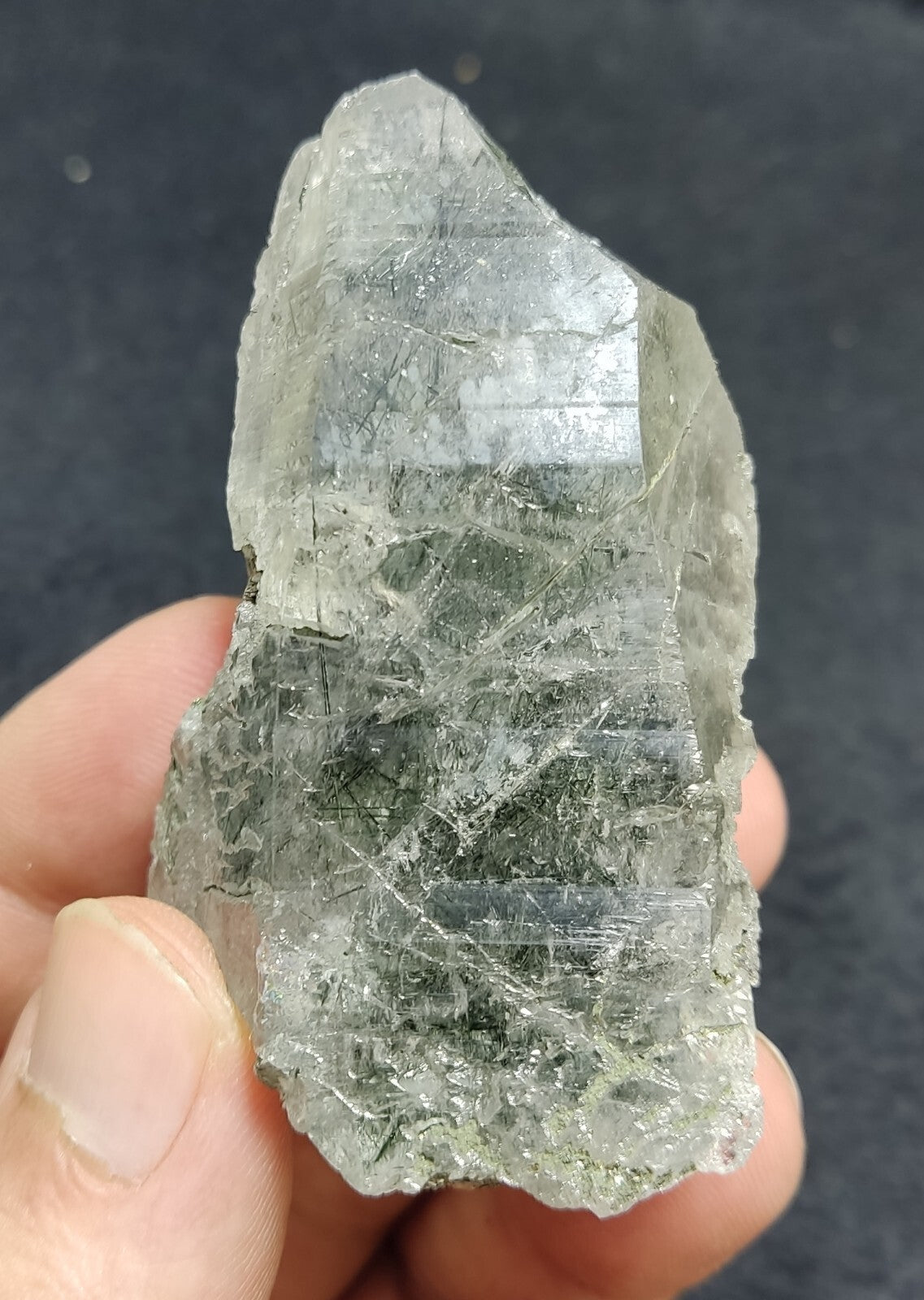 An Aesthetic Natural terminated Chlorite Quartz crystal 100 grams