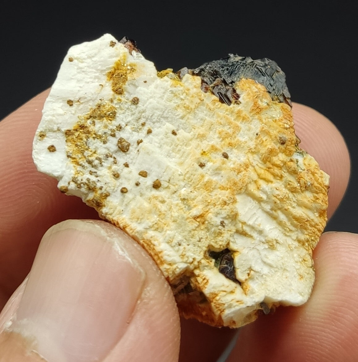 An aesthetic specimen of spessartine garnets on albite/feldspar 15 grams