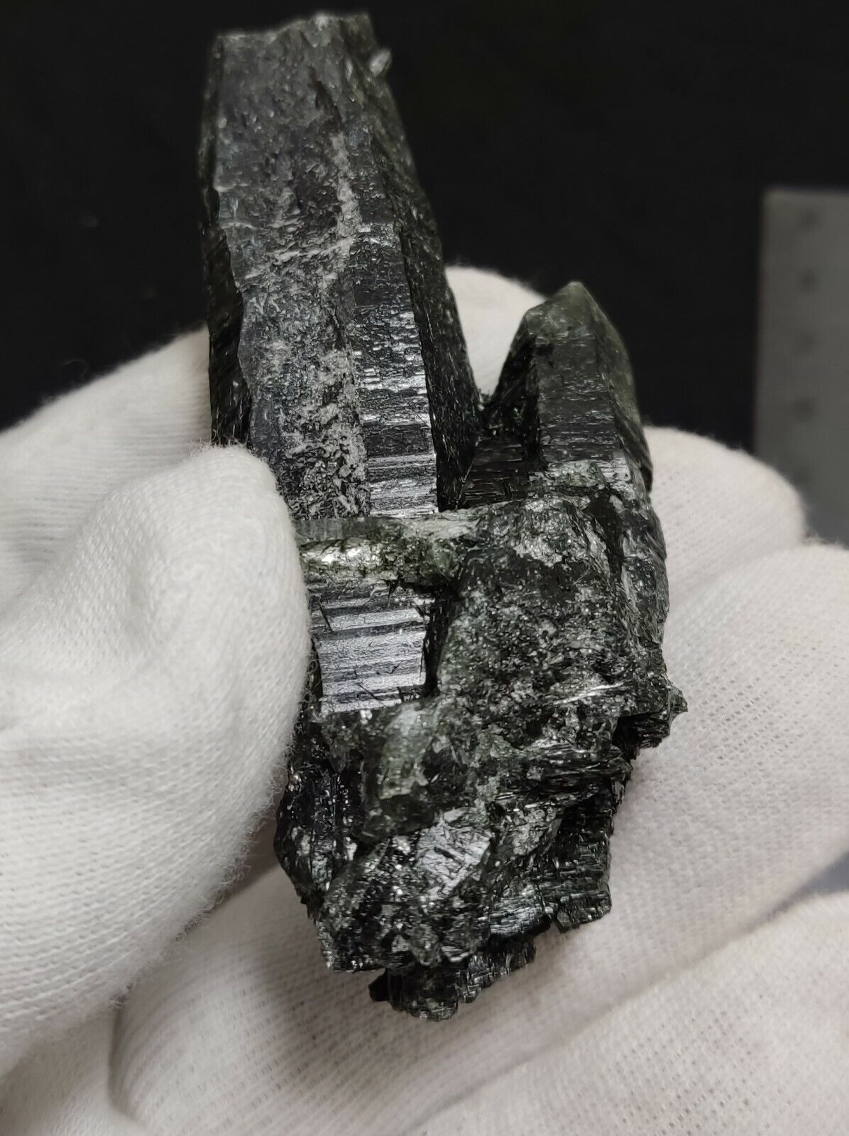 An Aesthetic Natural etched terminated Chlorite Quartz crystal specimen 75 grams