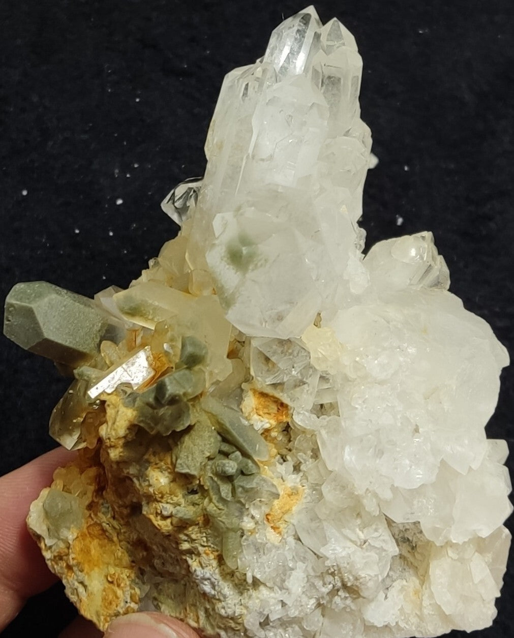An amazing specimen of chlorite quartz cluster 294 grams