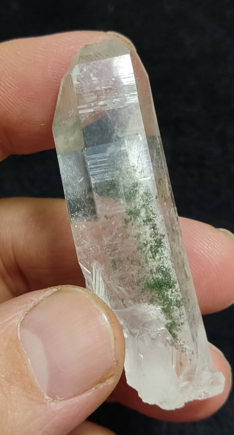 An Aesthetic Natural terminated Quartz crystal with chlorite inclusions 24 grams