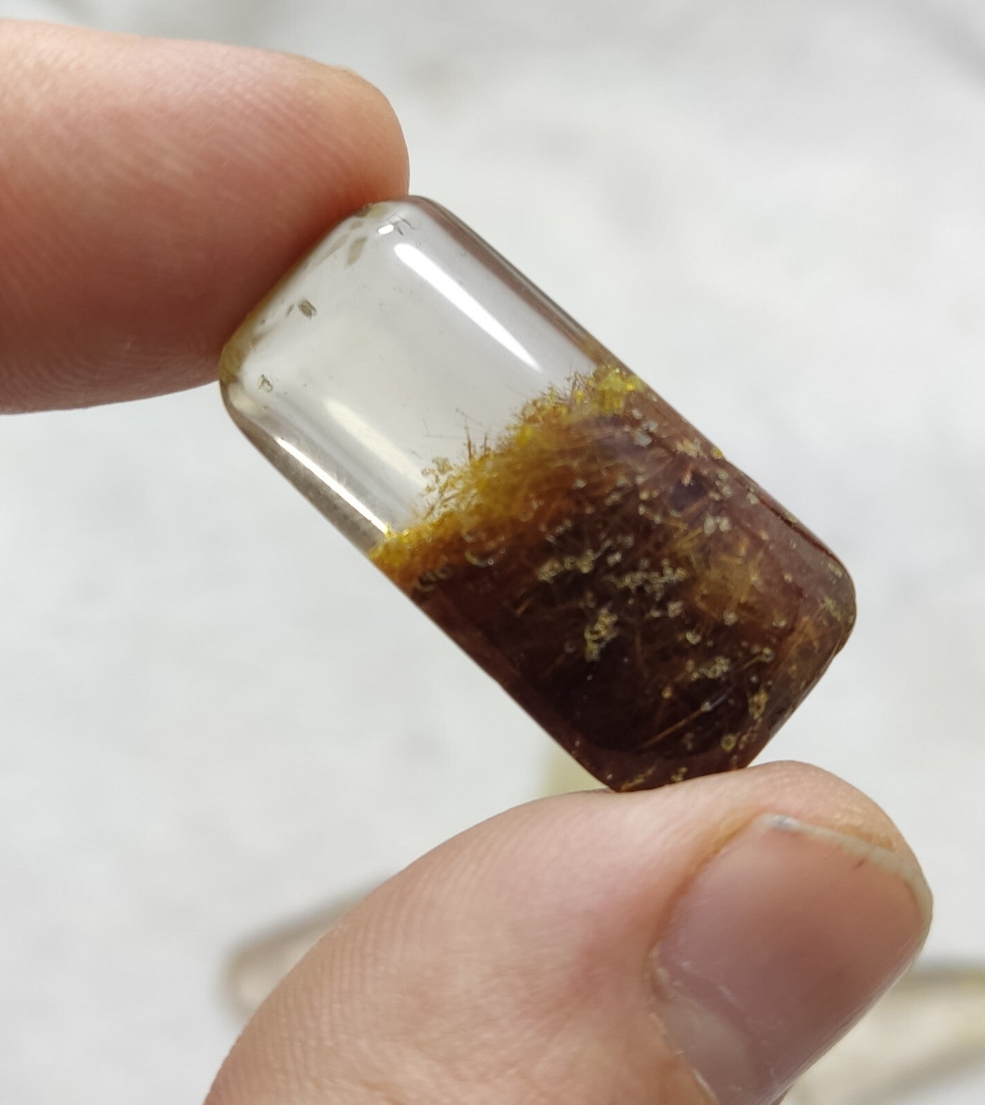 An amazing lot of Rutilated polished quartz tumbles 50 grams