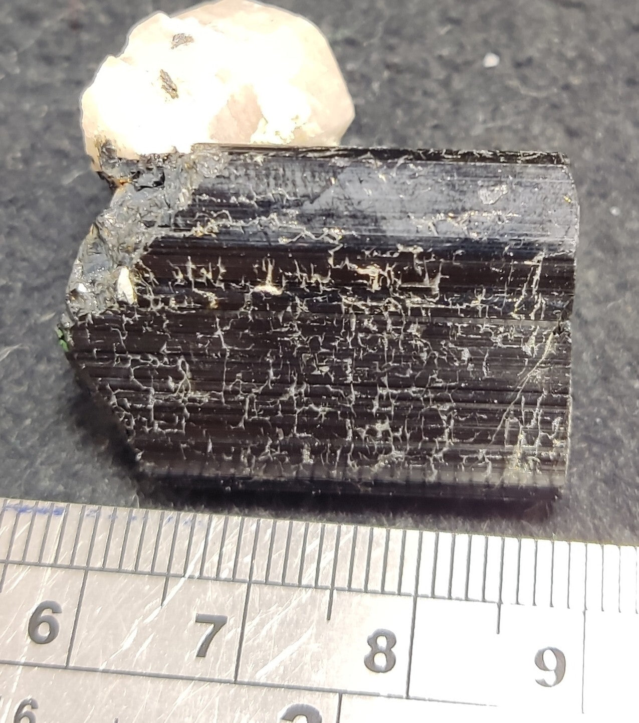 An Aesthetic specimen of black Tourmaline crystal with apatite 34 grams