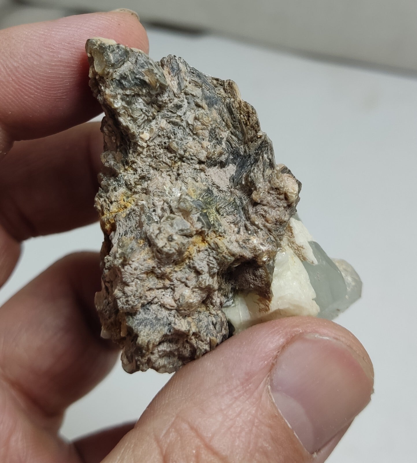 An Aesthetic specimen of aquamarine crystals on matrix 59 grams