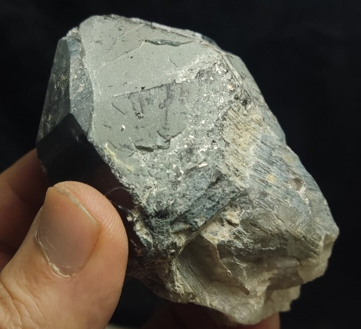 Natural Terminated Black Quartz with Light Blue Hues 277 grams