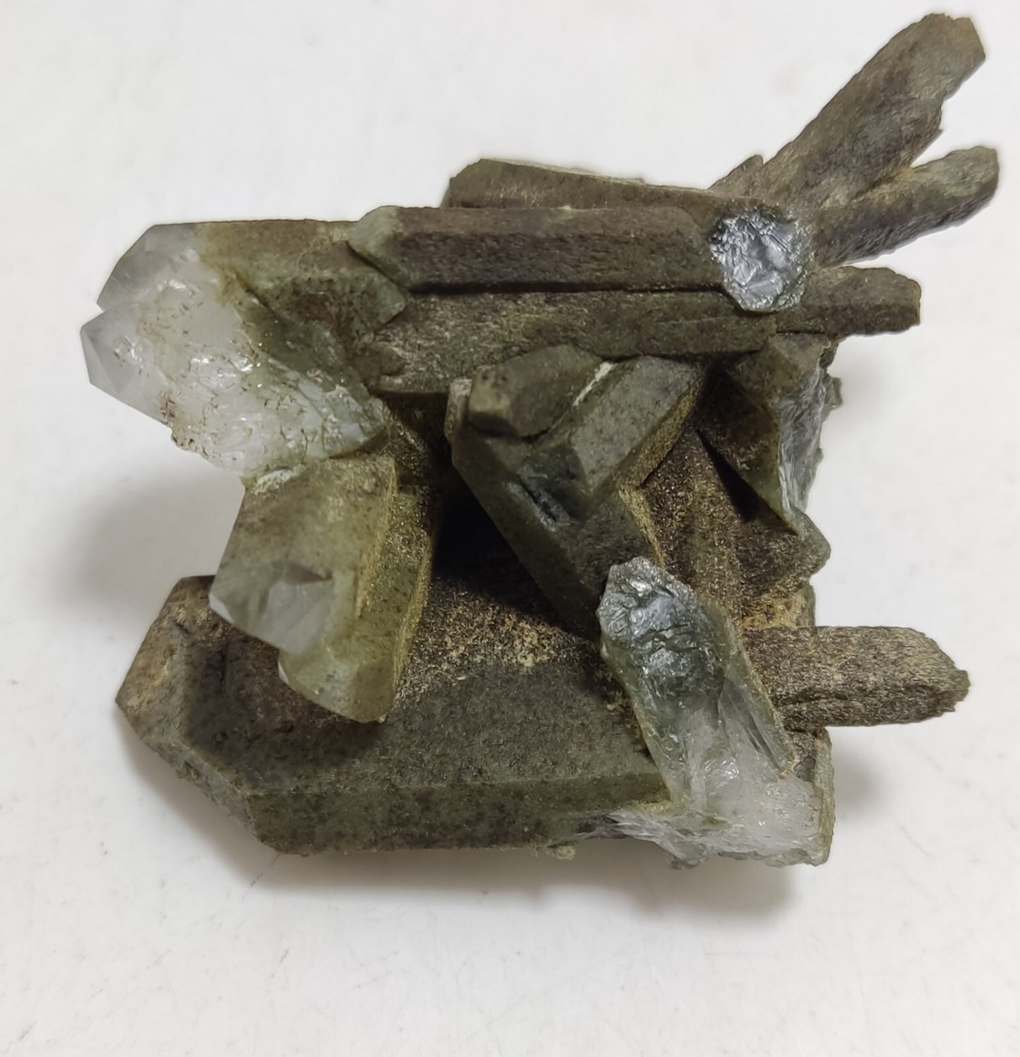 An Aesthetic specimen of chlorite included quartz cluster 54 grams
