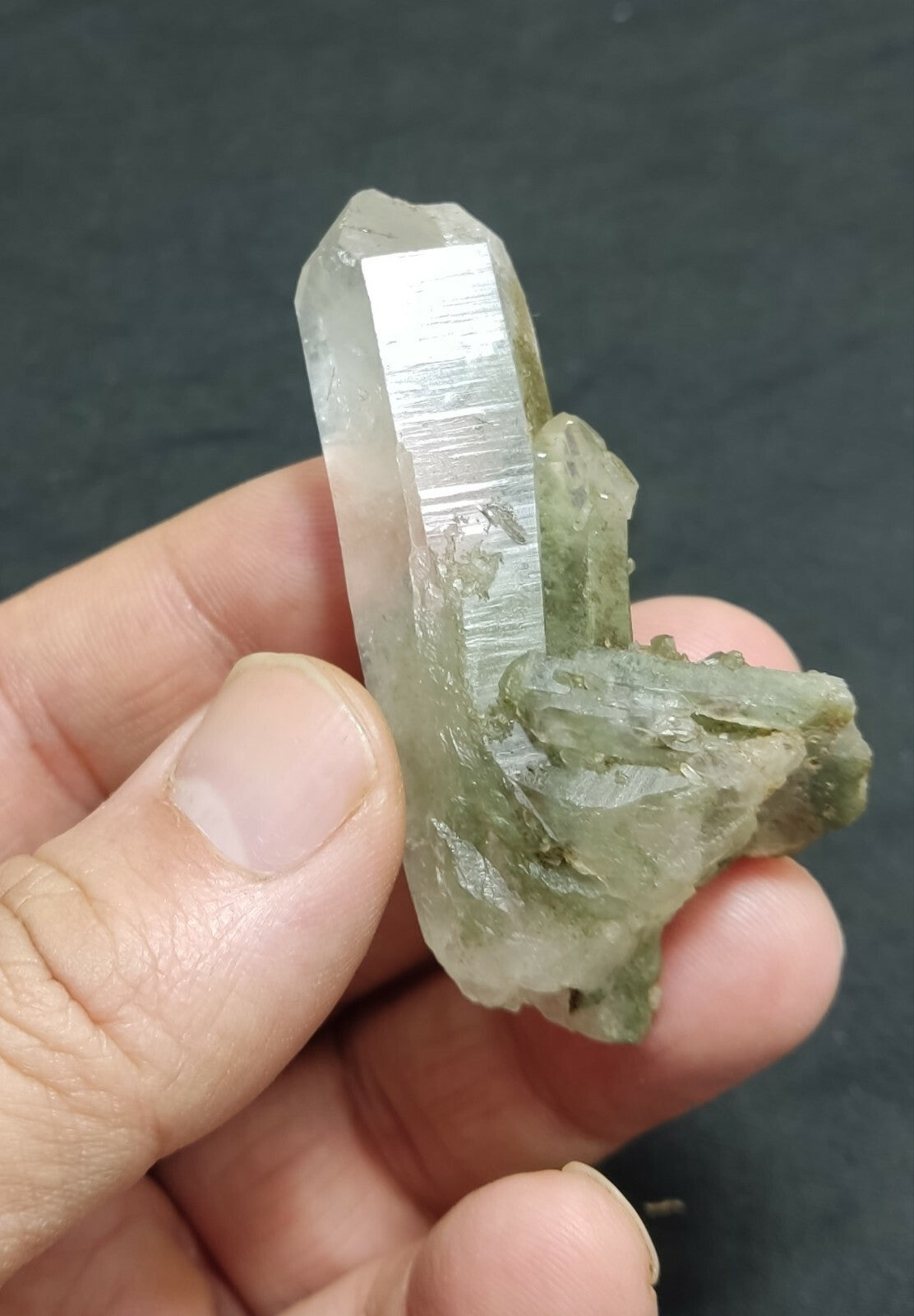 A very Aesthetic Natural beautifully terminated Chlorite Quartz crystal 42 grams