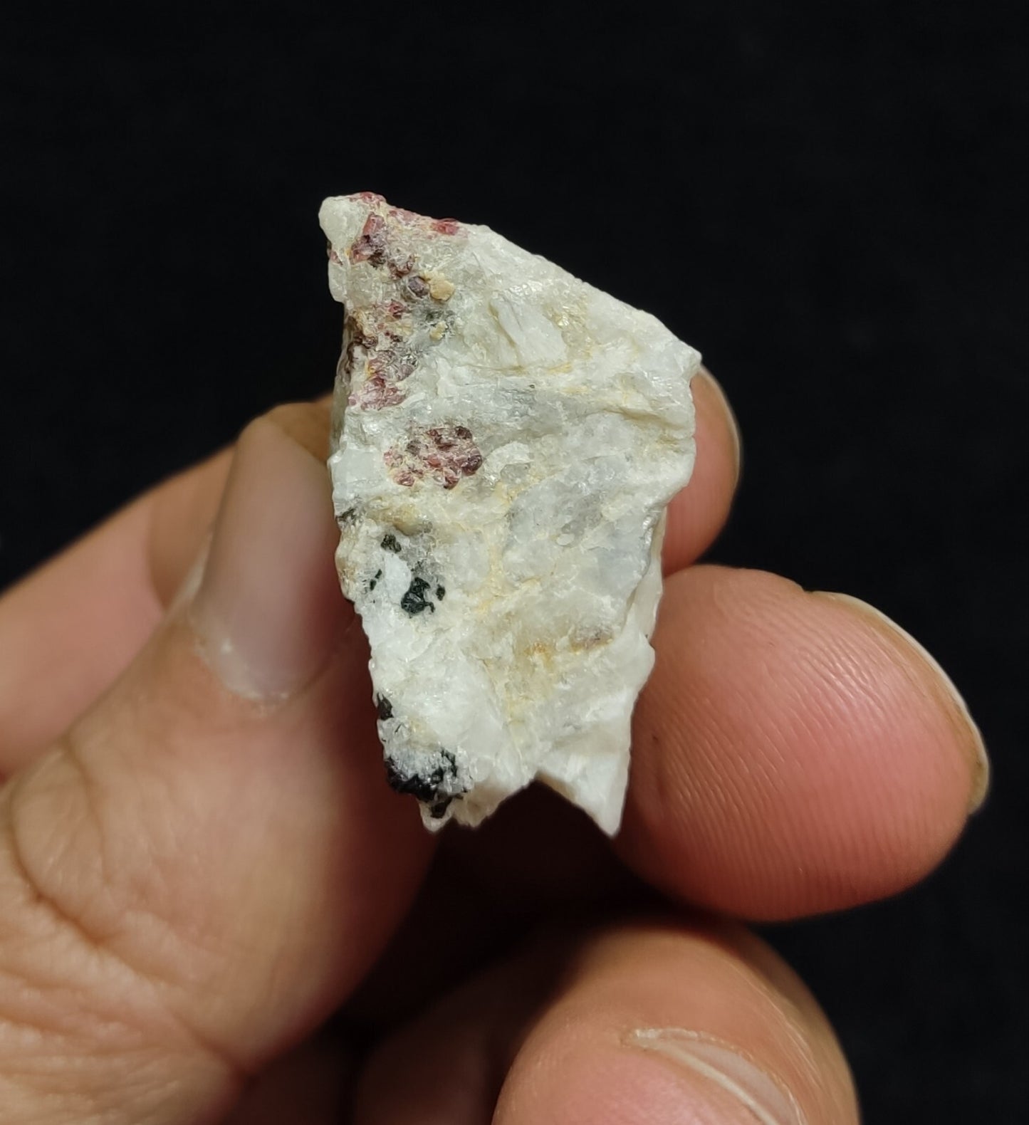 An aesthetic specimen of spessartine garnet on albite/feldspar 13 grams