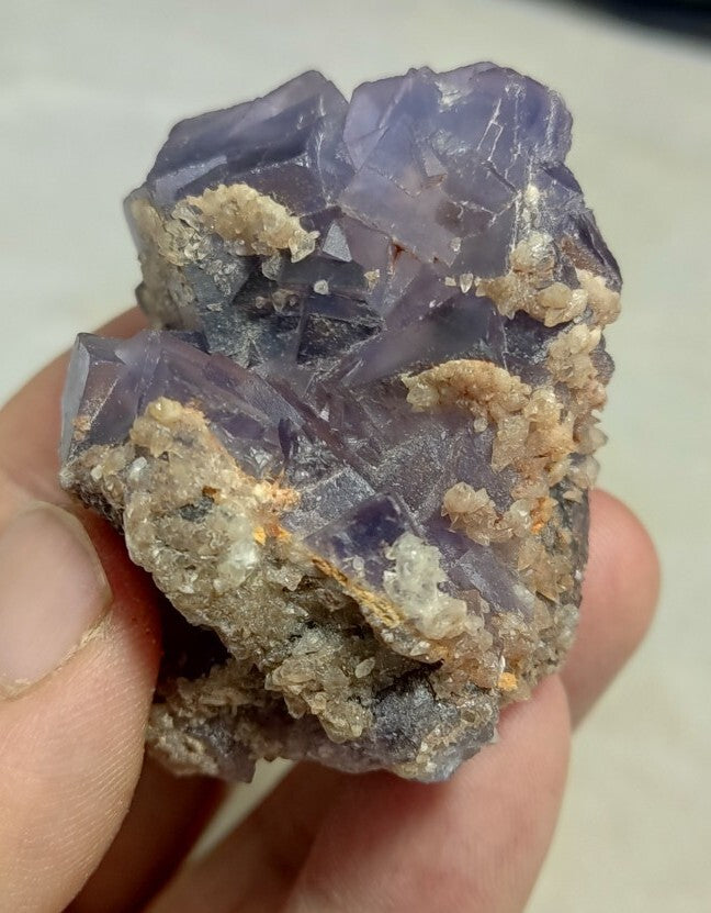Natural Purple Fluorite with Calcite 124 grams