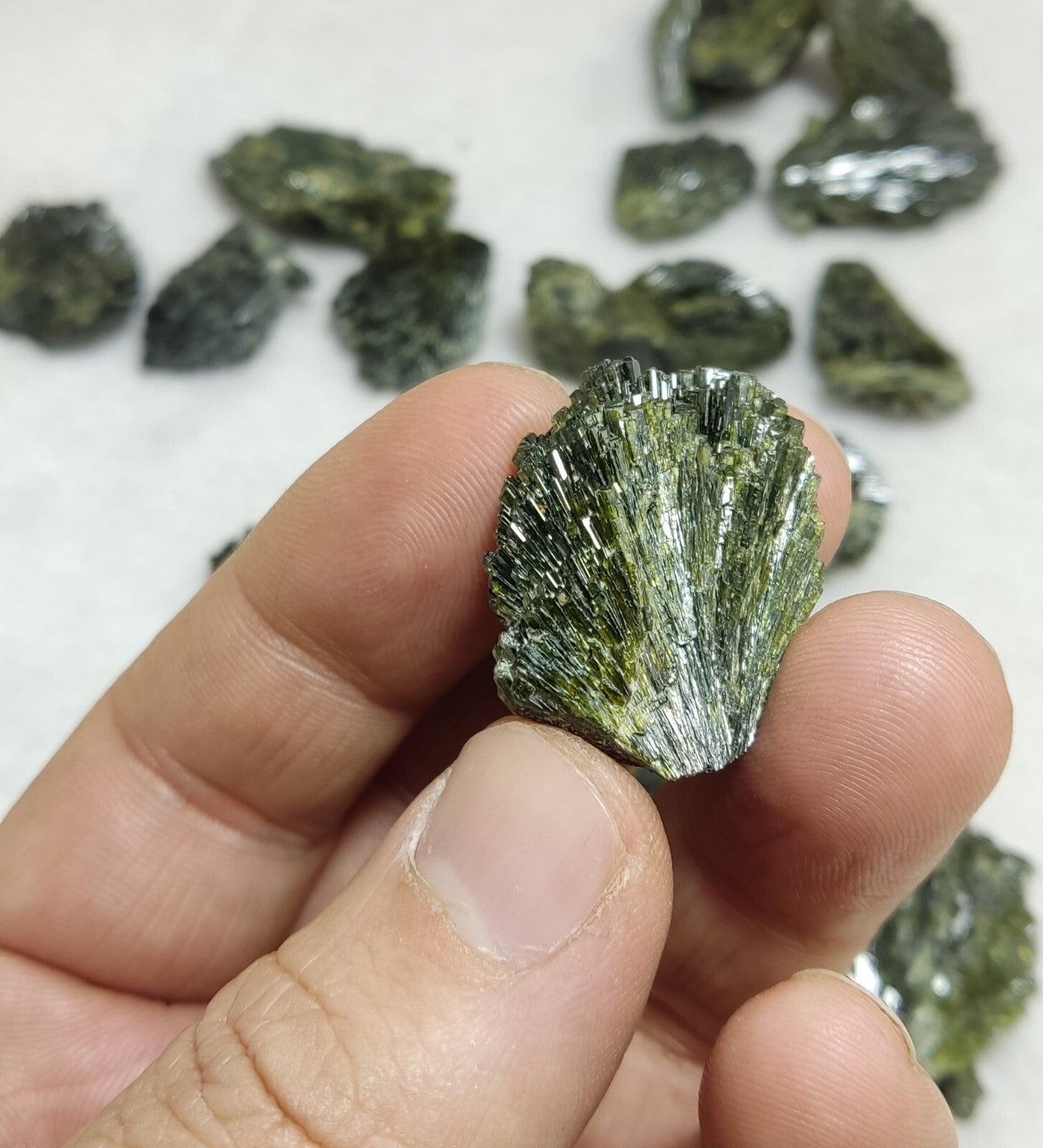 Natural Dark Green Epidotes crystals Random Selection.