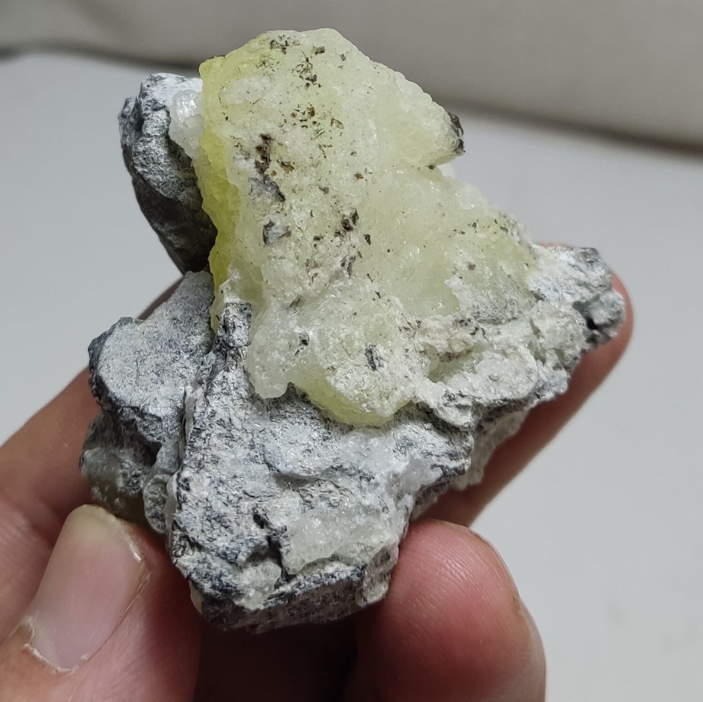 An Aesthetic Natural specimen of brucite with chromite 73 grams