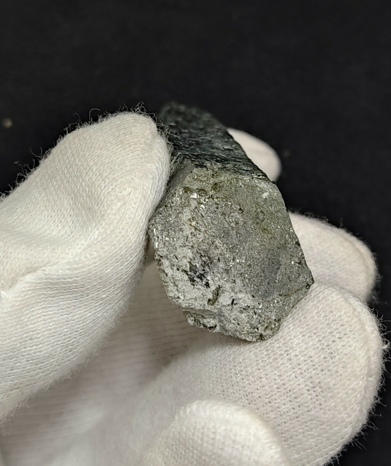 An Aesthetic Natural etched terminated Chlorite Quartz crystal specimen 32 grams