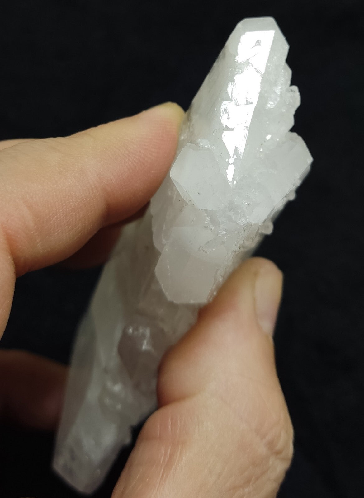 An amazing specimen of terminated faden Quartz crystal 130 grams
