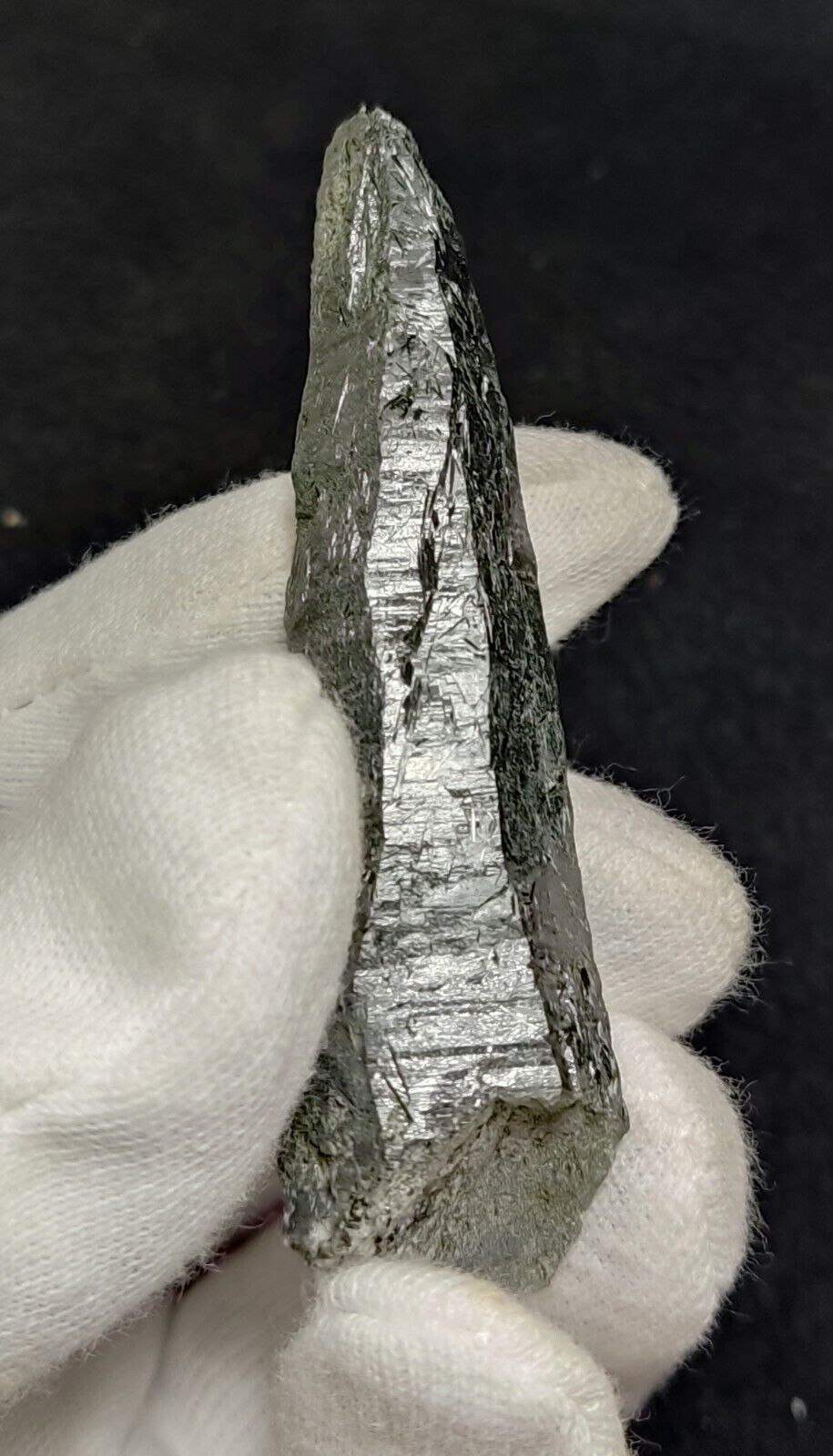 An Aesthetic Natural etched terminated Chlorite Quartz crystal specimen 32 grams