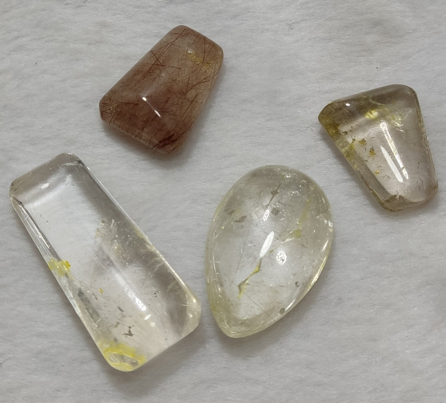 An amazing lot of Rutilated polished quartz tumbles 51 grams
