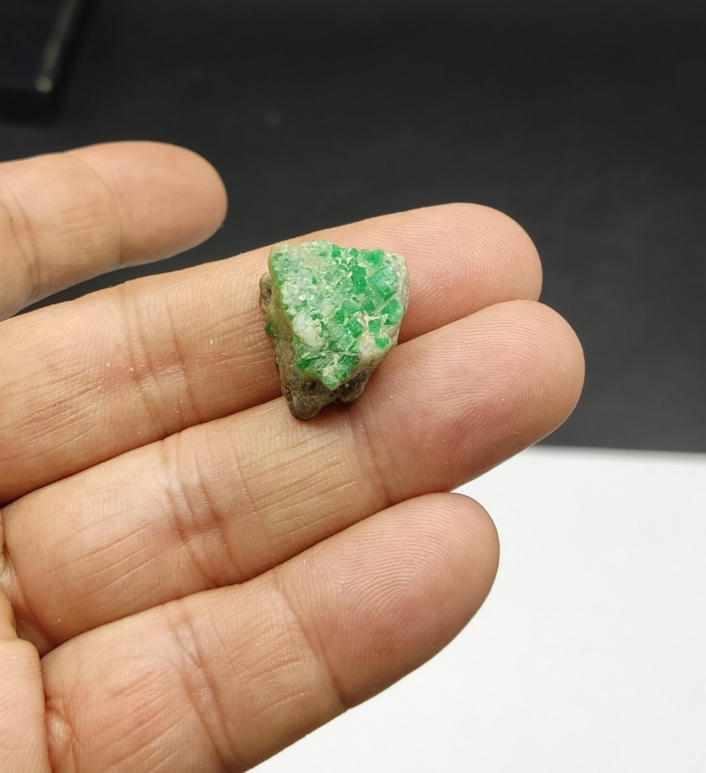 An Aesthetic miniature specimen of emerald in matrix 6.5 grams