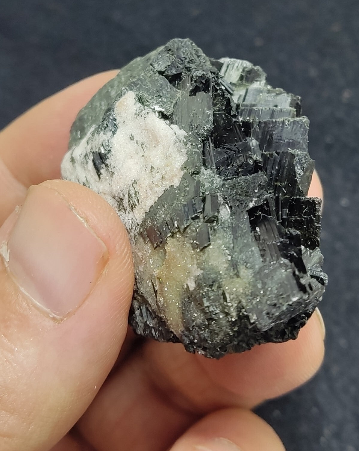 An aesthetic specimen of terminated aegirine crystal cluster 55 grams