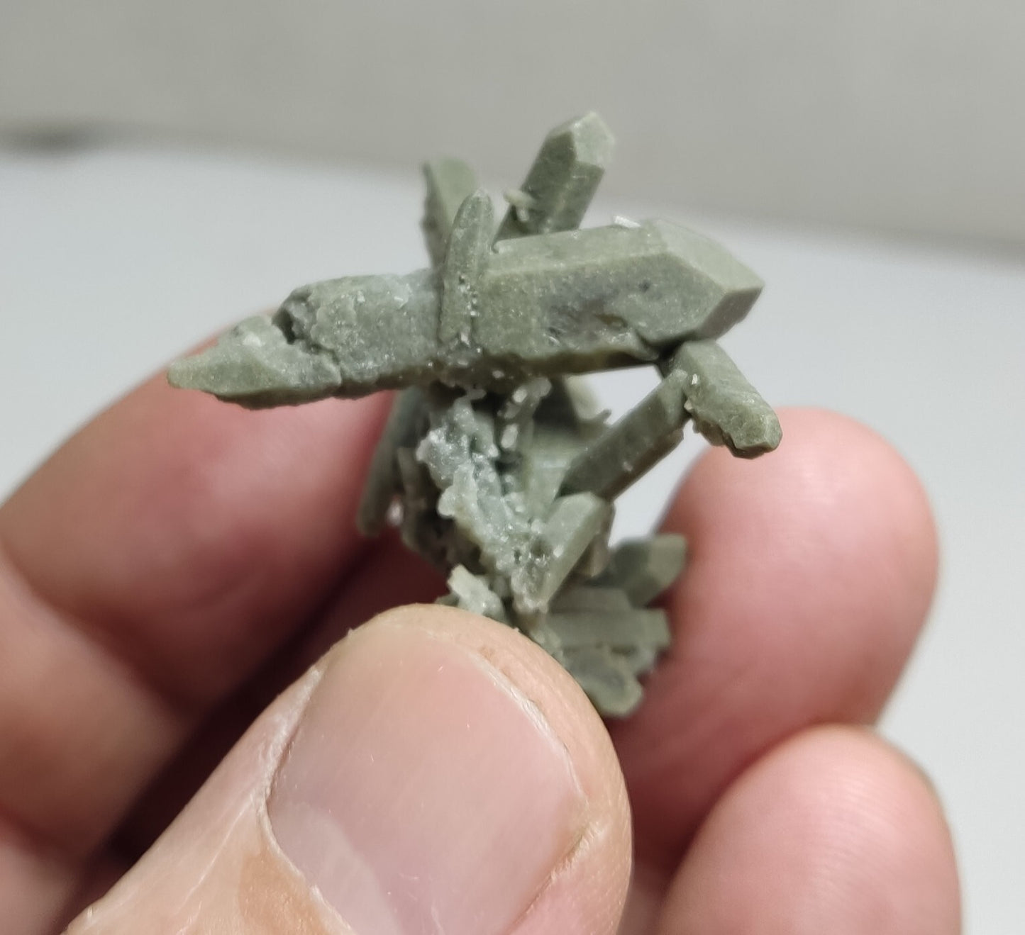 An Aesthetic Natural miniature terminated Chlorite Quartz cluster 11 grams