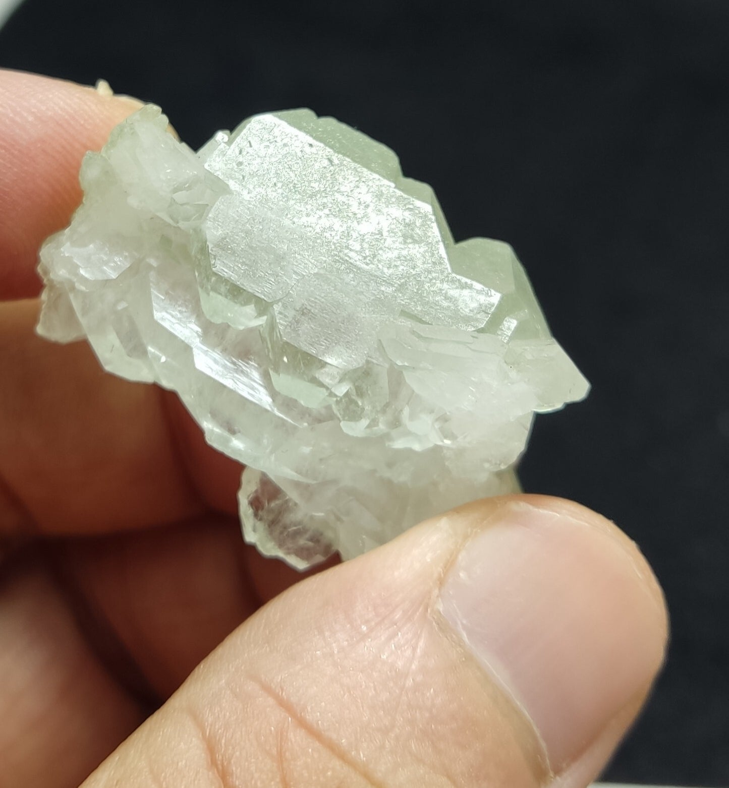 An Aesthetic specimen of Quartz cluster with chlorite spots 17 grams