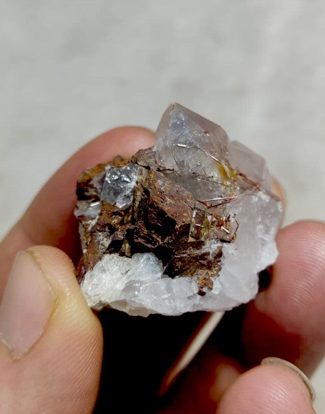 Natural Rutile Quartz Siderite Specimen 24 Grams.