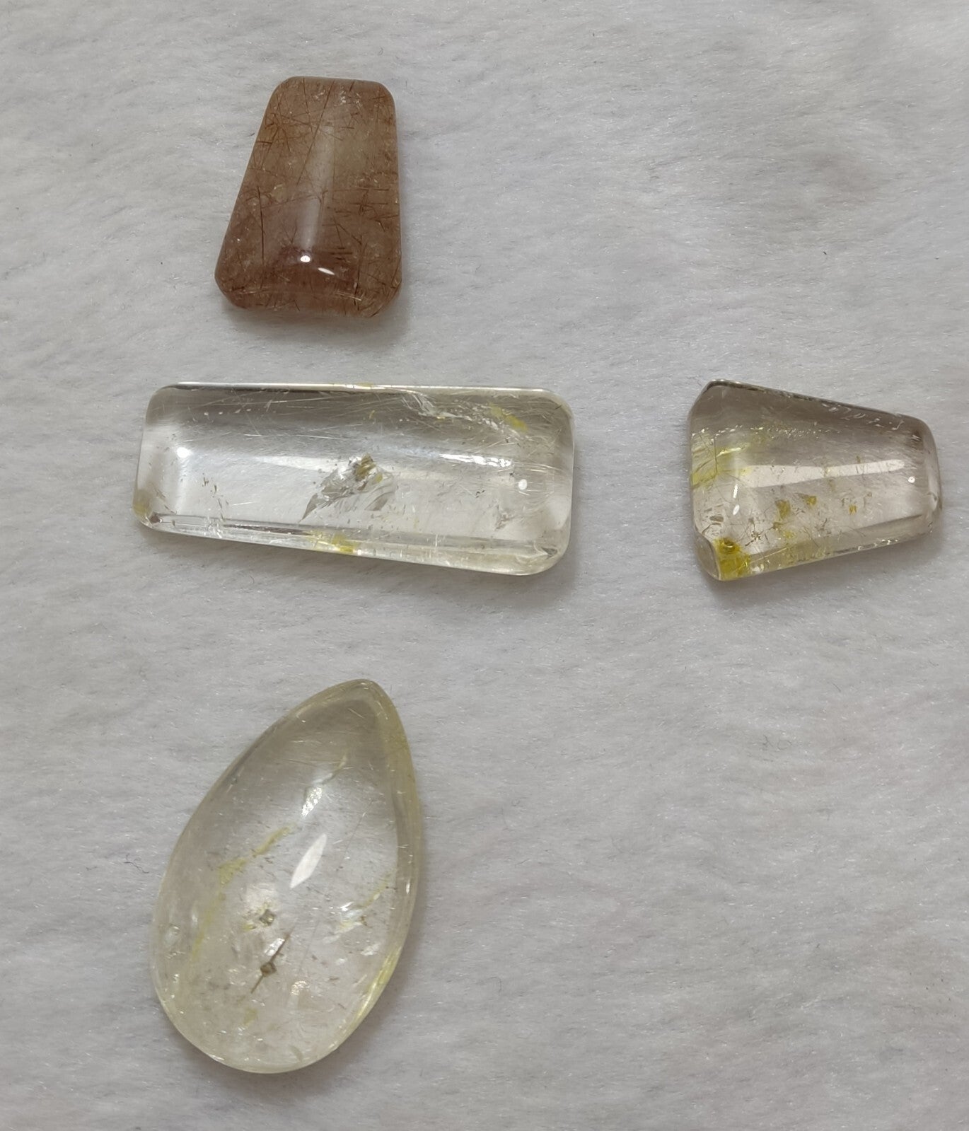 An amazing lot of Rutilated polished quartz tumbles 51 grams