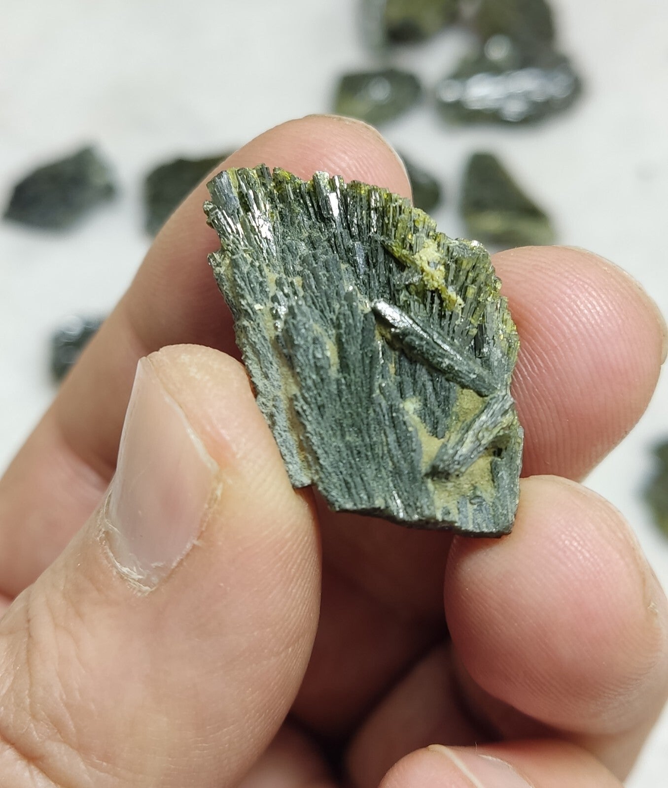 Natural Dark Green Epidotes crystals Random Selection.