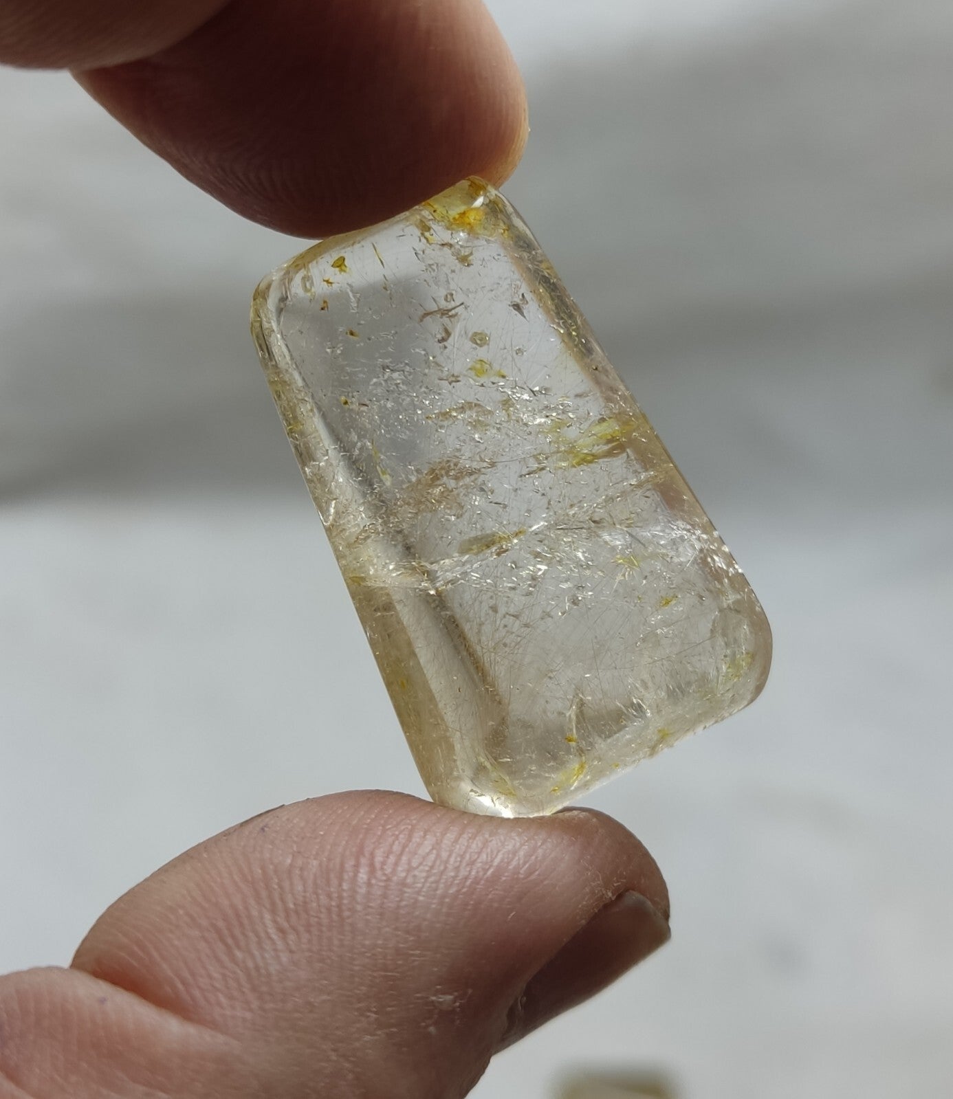 An amazing lot of Rutilated polished quartz tumbles 45 grams