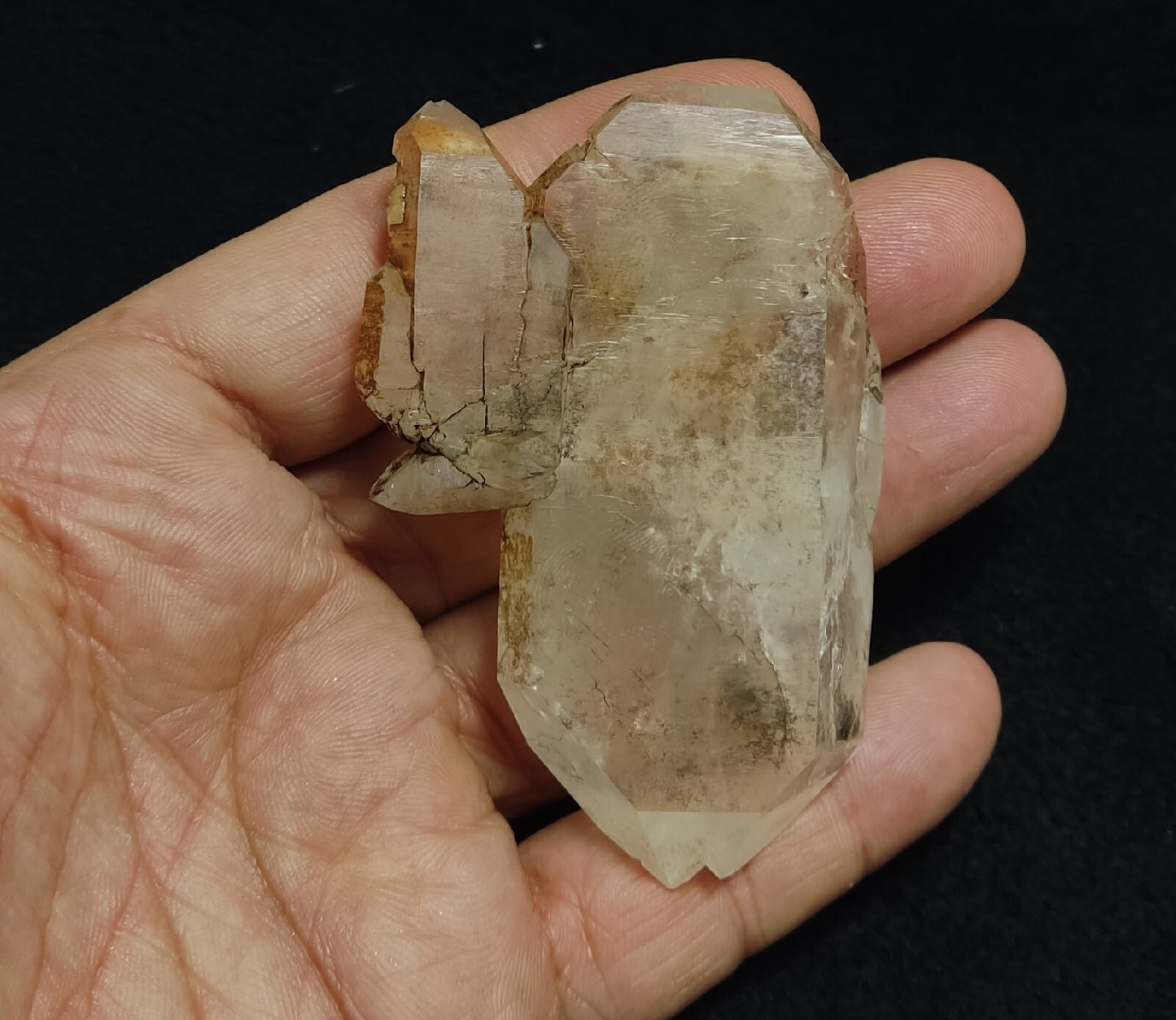 Chlorite/iron quartz crystal Natural floater tabular double terminated  85 grams