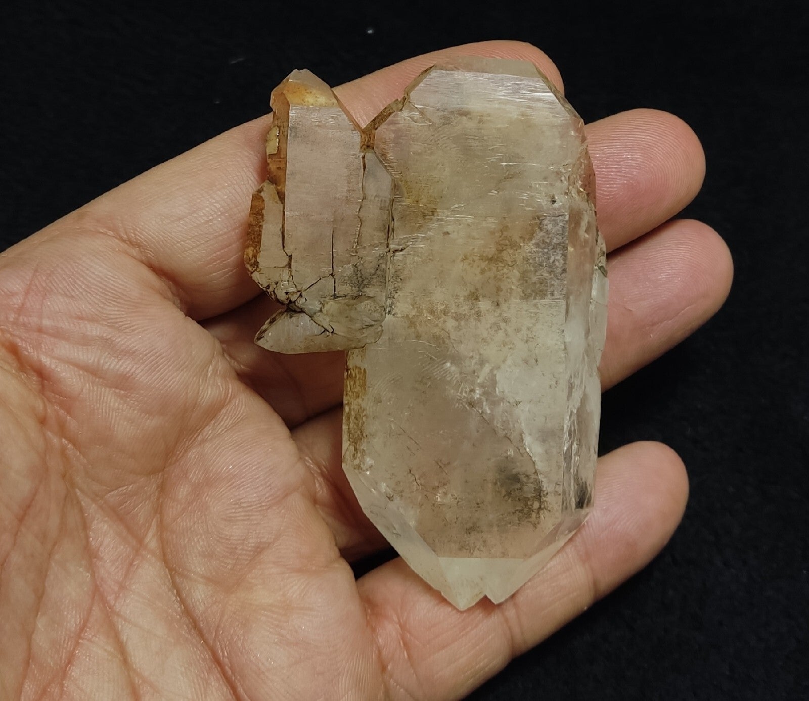 Chlorite/iron quartz crystal Natural floater tabular double terminated  85 grams