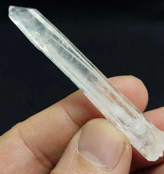 An Aesthetic elongated terminated specimen of Faden Quartz crystal 8 grams
