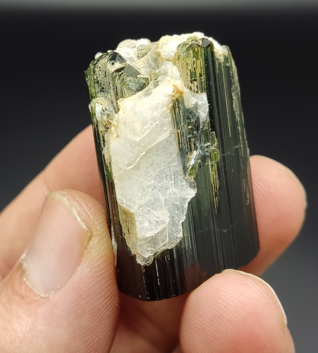 An amazing specimen of terminated tourmaline with green shaded 45 grams
