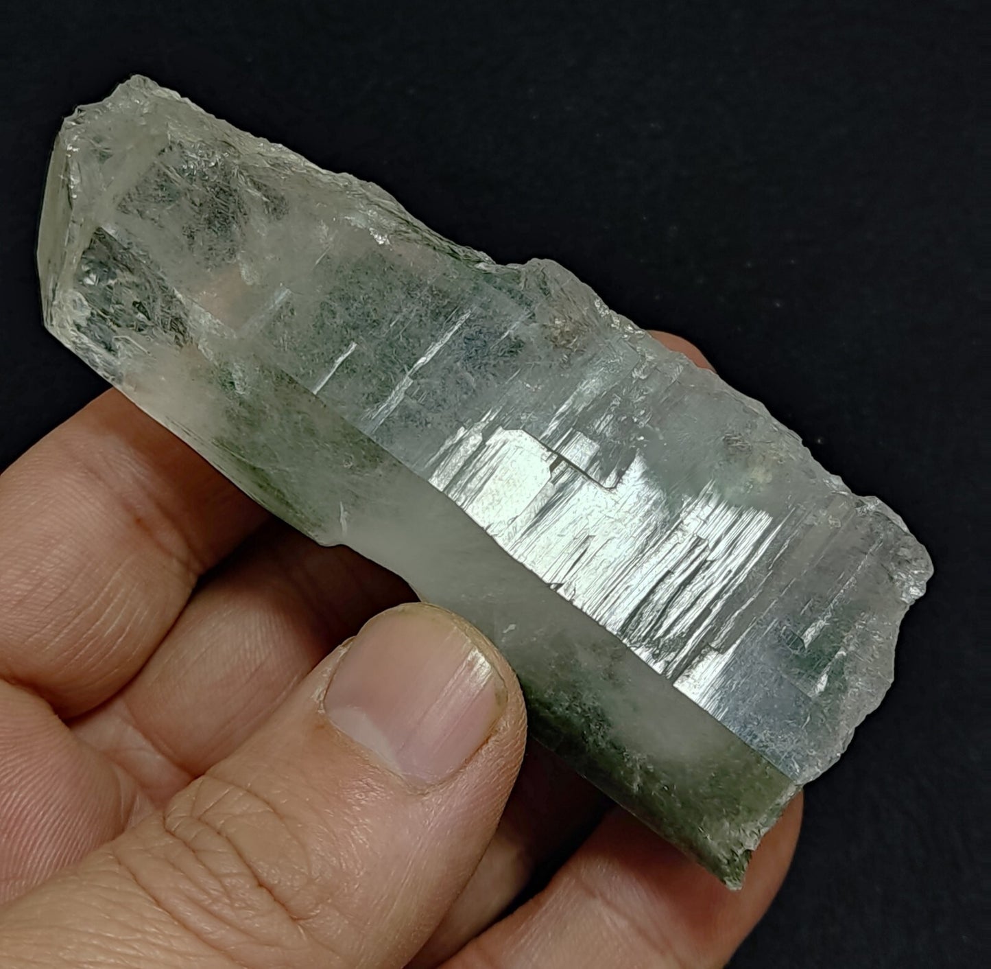 An Aesthetic specimen of chlorite included quartz crystal 134 grams