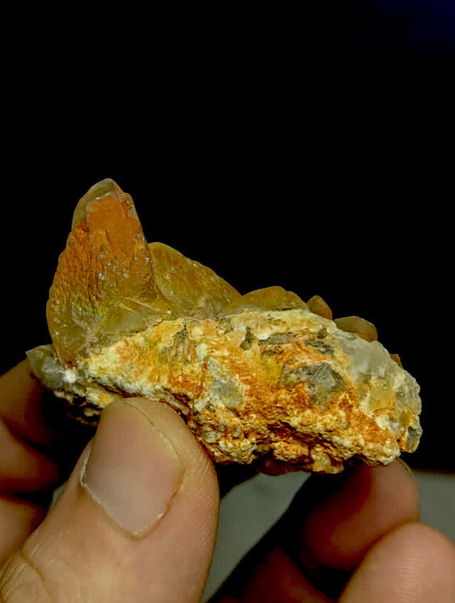 Natural  Calcite Cluster On Matrix With Flourite 51 Grams.