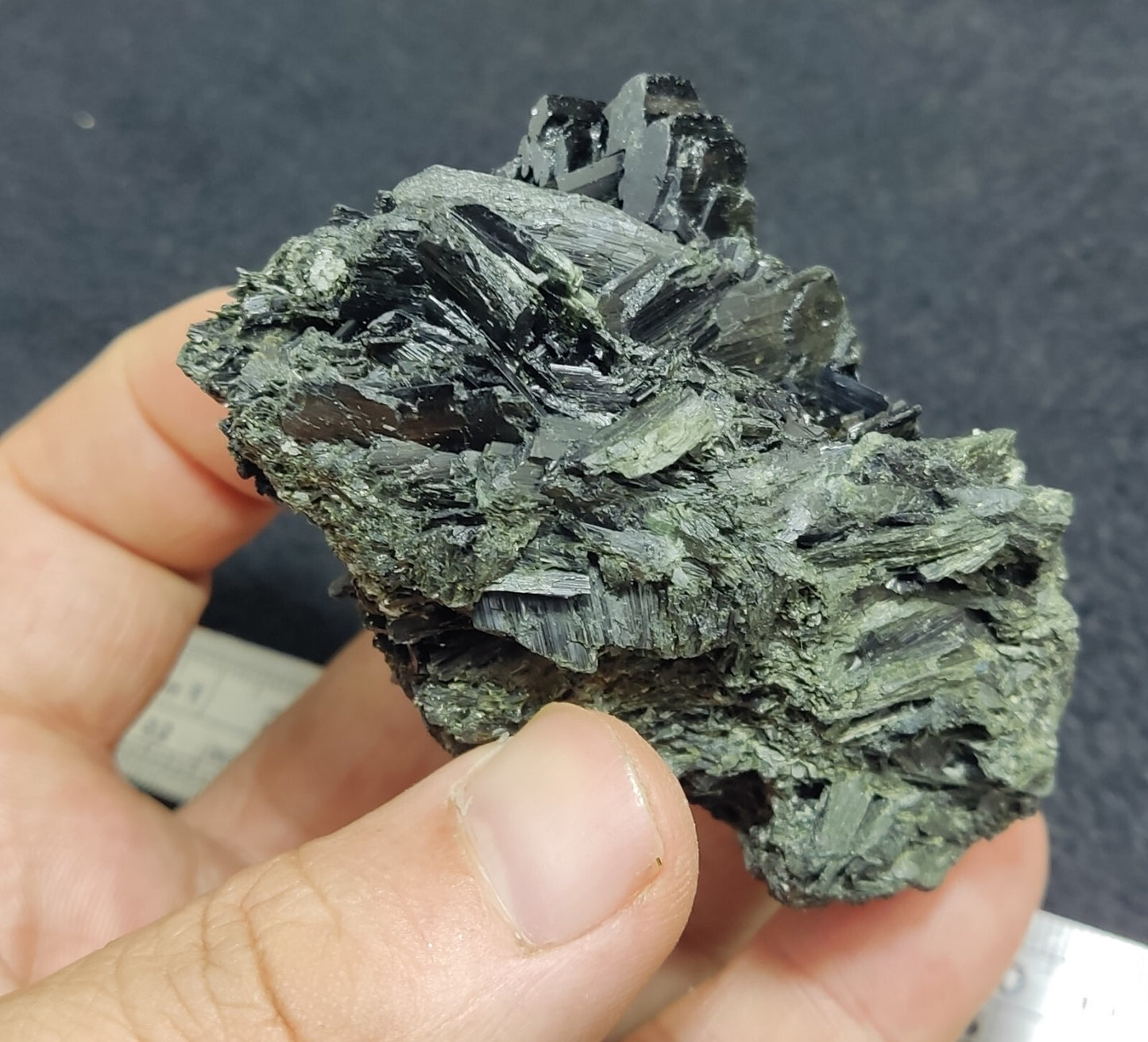 An aesthetic specimen of terminated aegirine crystal cluster 154 grams