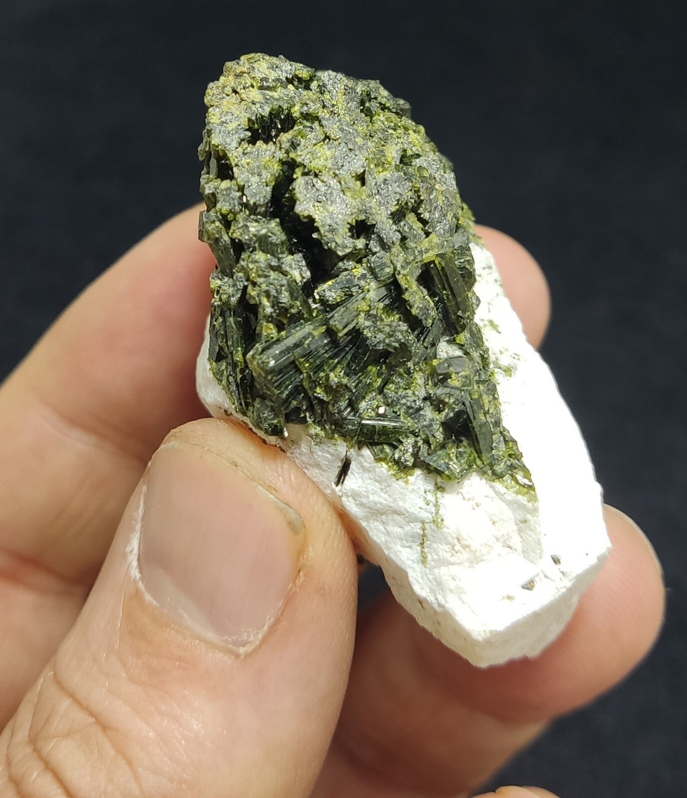An Aesthetic specimen of epidote in matrix with andradite garnet 55 grams