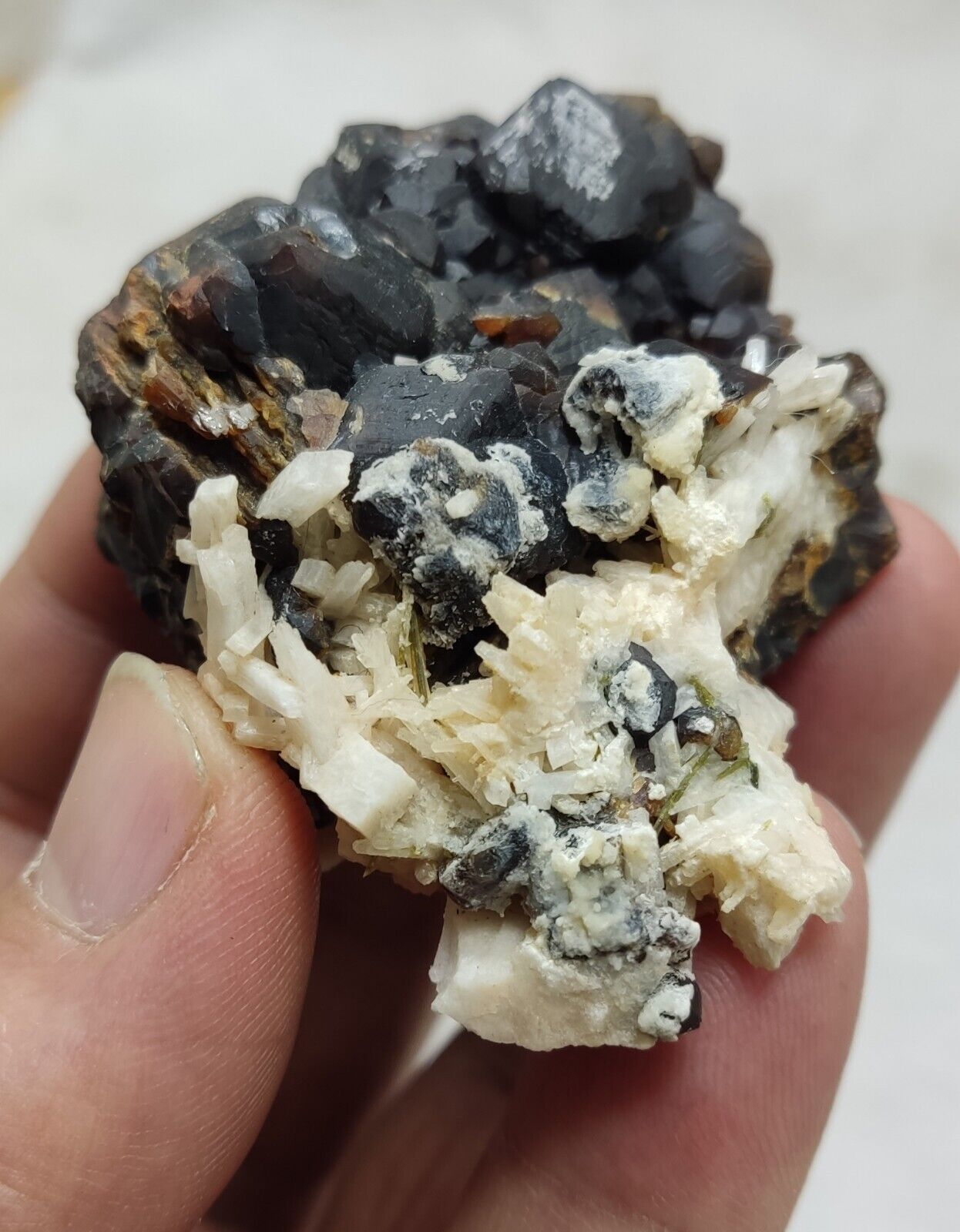 An Aesthetic specimen of andradite garnets on matrix 120 grams