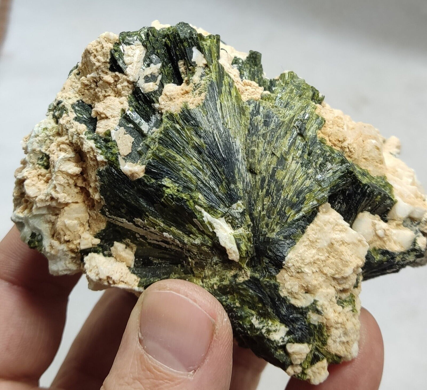 A very Aesthetic Naturally terminated specimen of epidote on matrix 416 grams