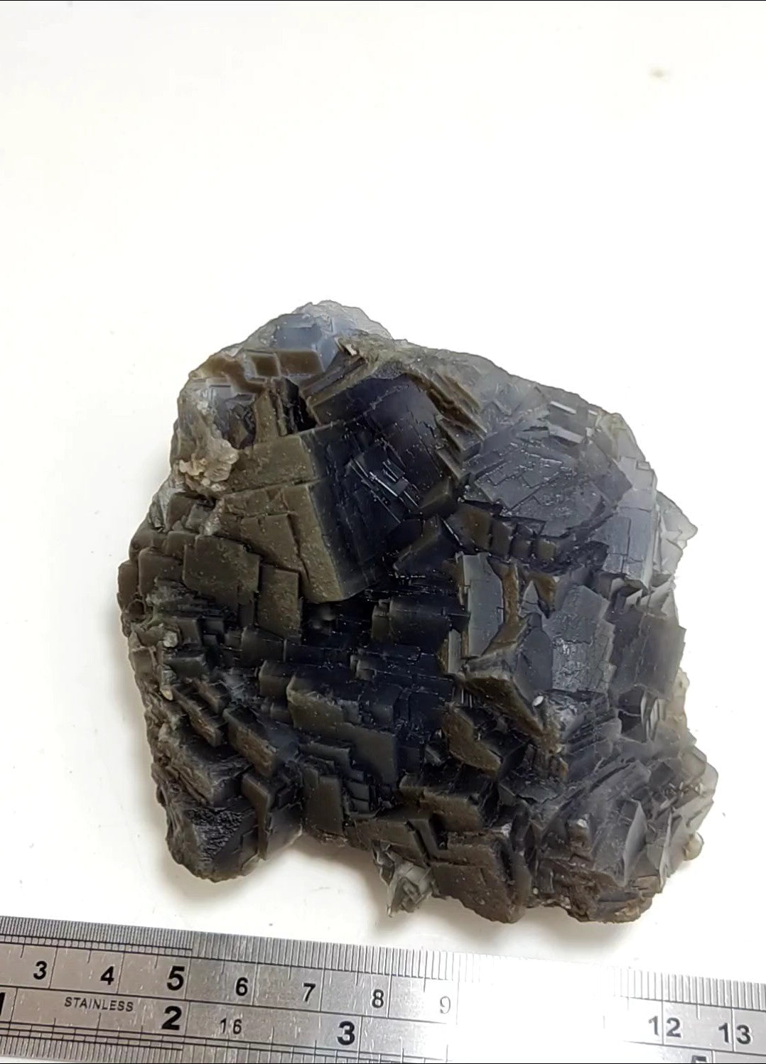 An amazing specimen of cubic dark bluish color Fluorite 495 grams
