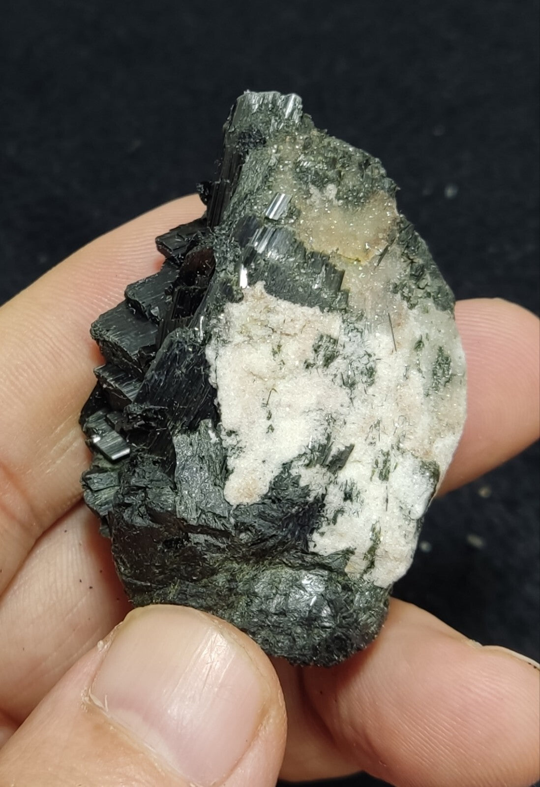 An aesthetic specimen of terminated aegirine crystal cluster 55 grams