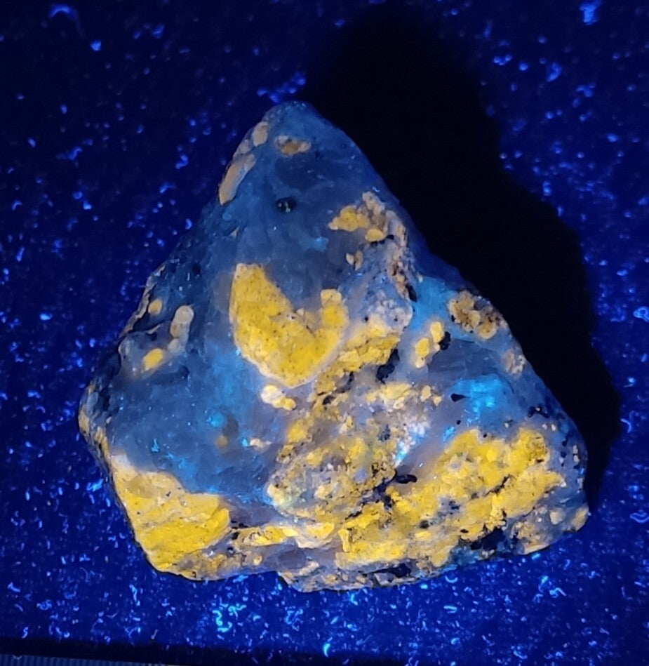 An Aesthetic specimen of fluorescent lazurite on matrix with pyrite 44 grams