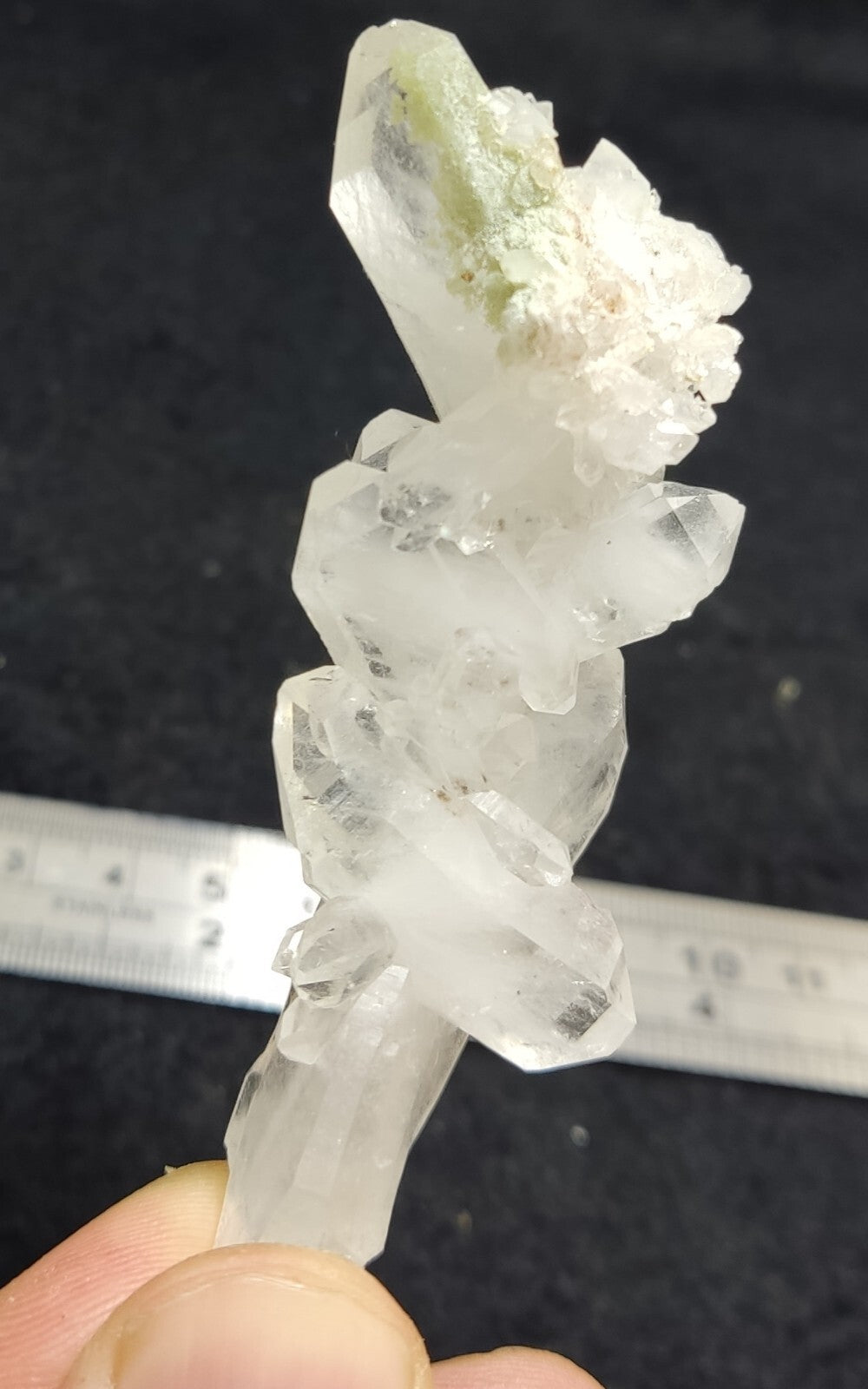 An Aesthetic specimen of Quartz cluster with chlorite spots 29 grams