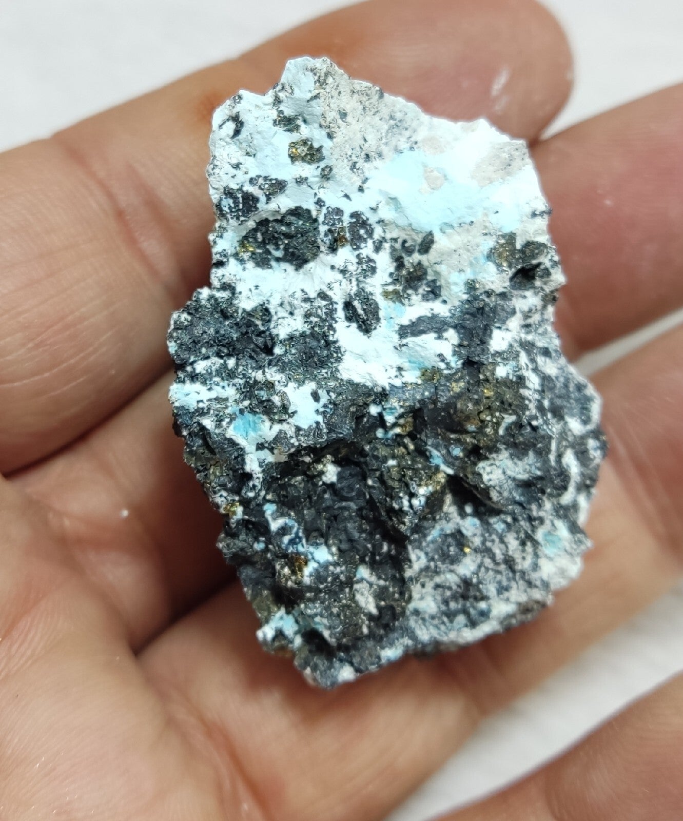Natural turquoise in matrix with Pyrite 54 grams