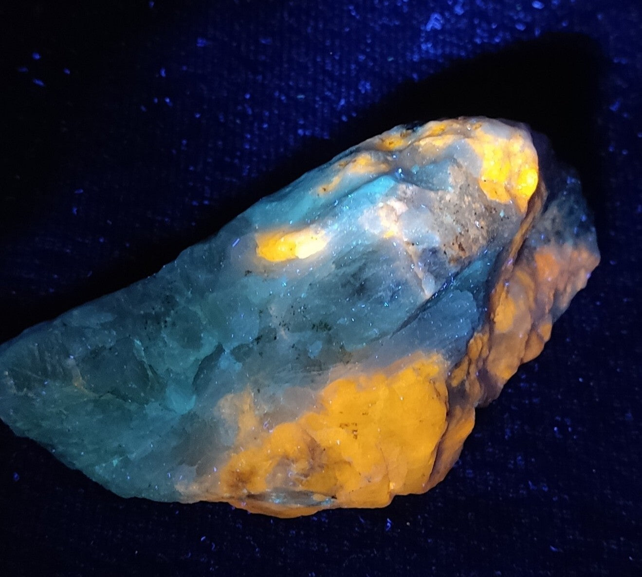 An amazing specimen of fluorescent rough hackmanite chunk 237 grams