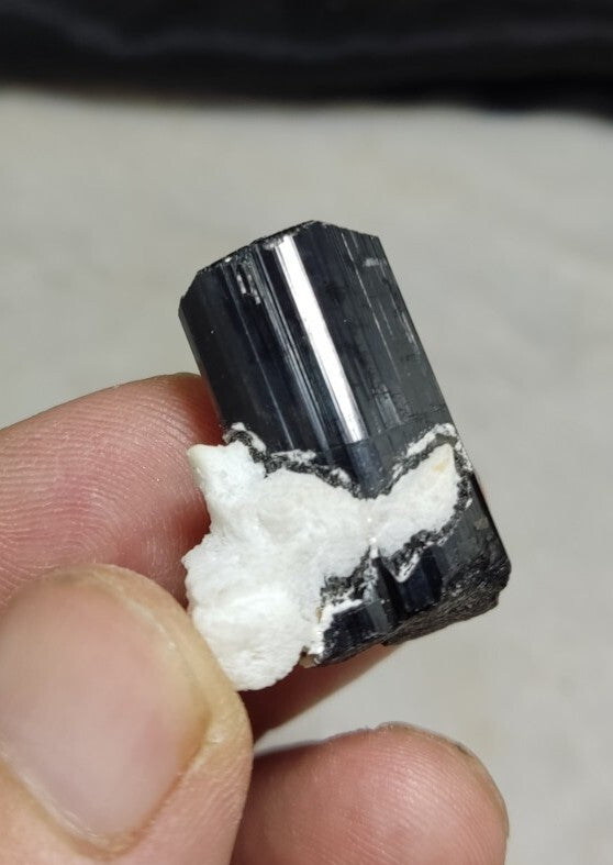 Black Tourmalines Crystal with Quartz And Albite 15 grams