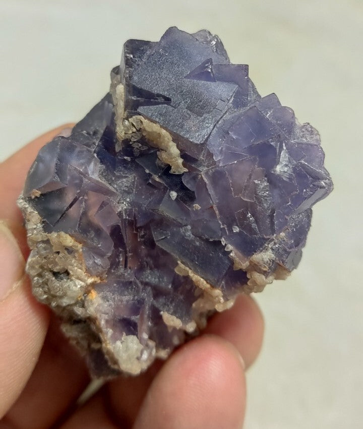 Natural Purple Fluorite with Calcite 124 grams